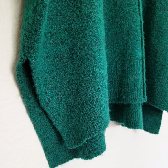 Anthropologie Larissa Turtleneck Tunic Sweater S Pullover Green Side Slit Chunky - Picture 13 of 16
